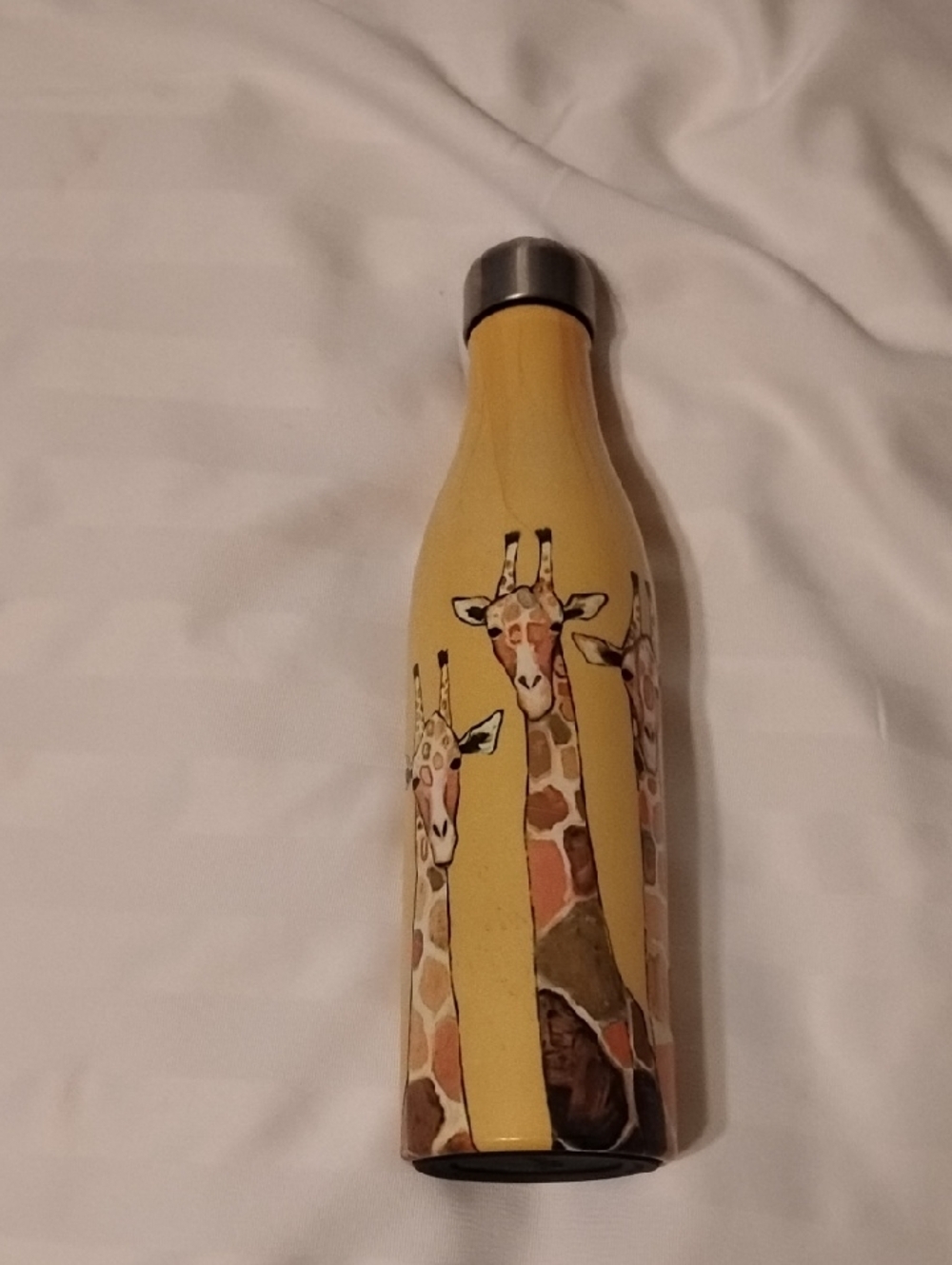 Studio Oh! Giraffe Yellow Insulated Stainless Steel 12" Tall 25 Oz Water Bottle